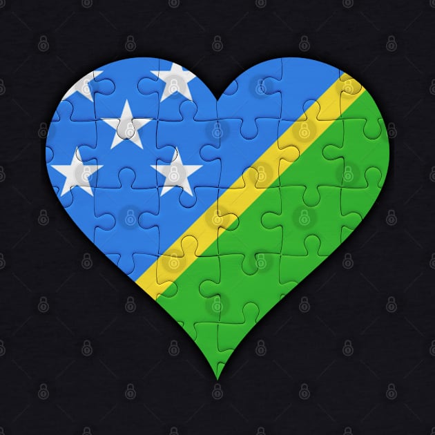 Solomon Islanders Jigsaw Puzzle Heart Design - Gift for Solomon Islanders With Solomon Islands Roots by Country Flags